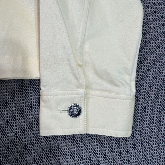 Christopher & Banks Jacket Womens XL Yellow Stretch Cotton Blend Button Up - Picture 10 of 11